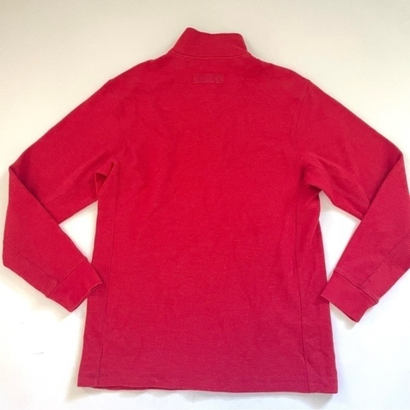Duluth Mens Burley Thermal Button Mock Neck Shirt Red - Picture 2 of 5